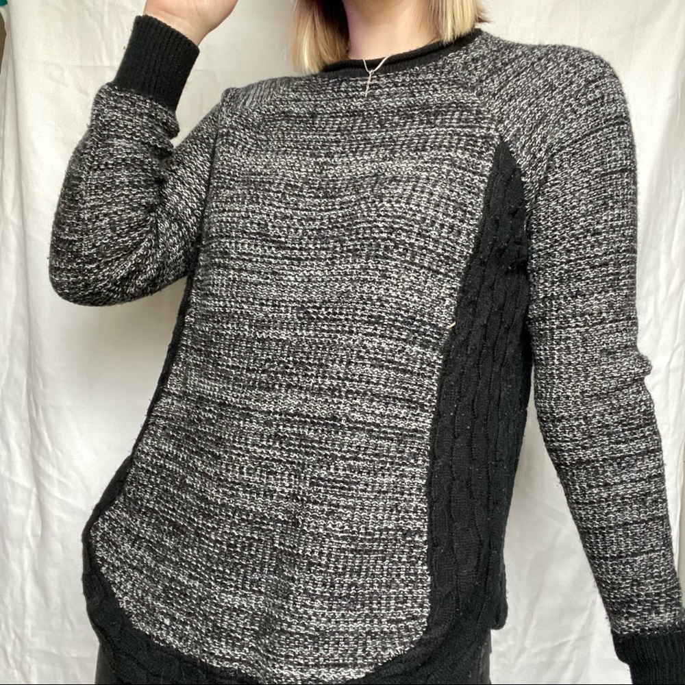 Forever 21 Black and White Marled Knit Sweater
